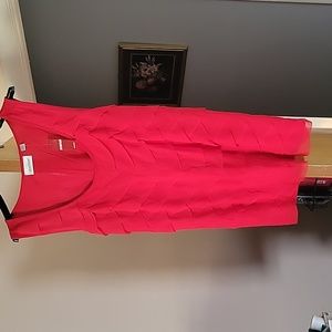Red layered sleeveless blouse